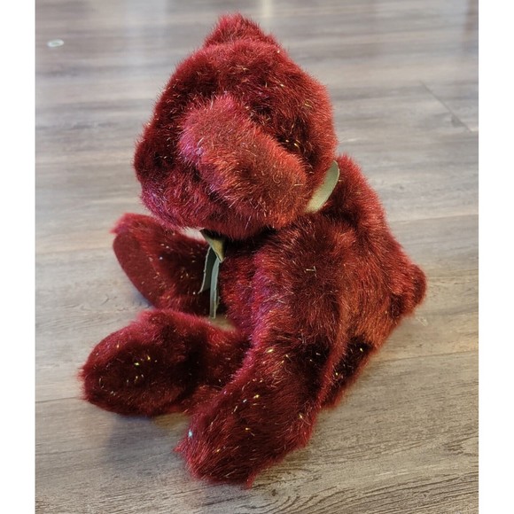 Russ Burgundy Spangles Festive Gatherings Teddy Bear Plush Stuffed Animal 14" - Picture 4 of 10